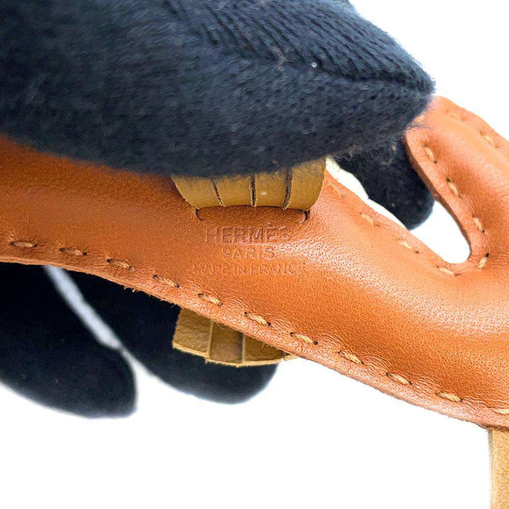 HERMES Ipo Bag Charm Gold/Craie/Kraft Lambskin